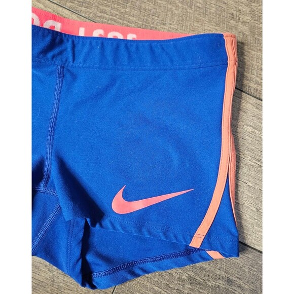 Nike Spandex Dri-Fit Shorts Blue and Pink Medium - Picture 3 of 5